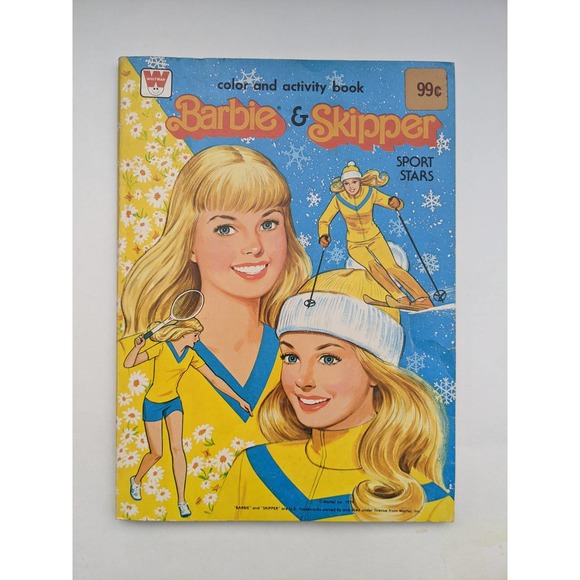 VTG 1979 Barbie and Skipper Sports Stars Coloring Activity Book Golden Mattell - Picture 2 of 9